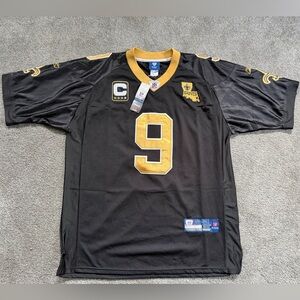 New Orleans Saints Drew Brees #9 Reebok On Field Jersey NWT Size 50 Black NFL